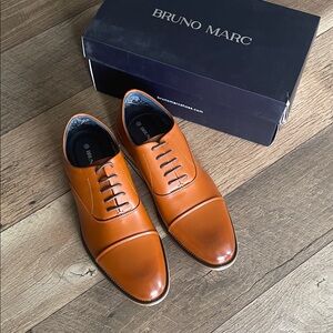 Bruno Marc Tan Oxford Shoes